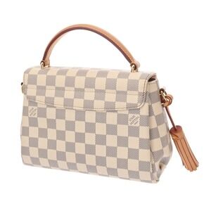 Louis Vuitton Canvas Pink Handbag Damier Azur Croisette White